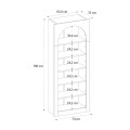 Βιβλιοθήκη Voila Megapap χρώμα γκρι σκυροδέματος 74x35x180εκ.