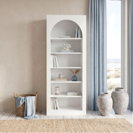 Βιβλιοθήκη Voila Megapap χρώμα λευκό 74x35x180εκ.