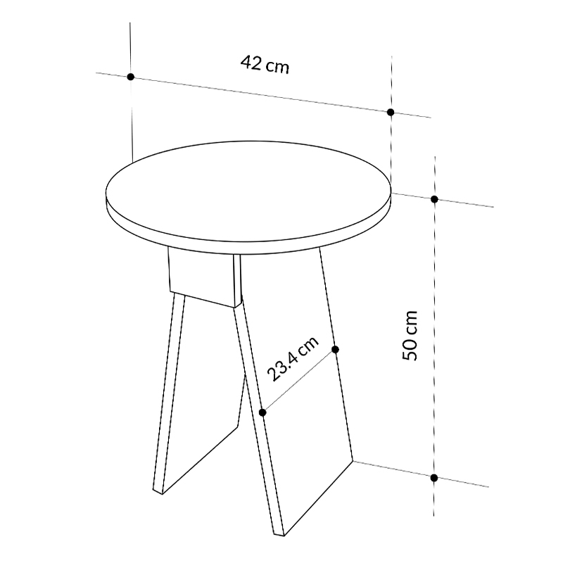 Chen Megapap melamine side table in retro grey color Φ42x50cm.