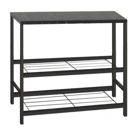 Mulligan Megapap metallic - melamine side table  in black - marble effect color 80x40x80cm.