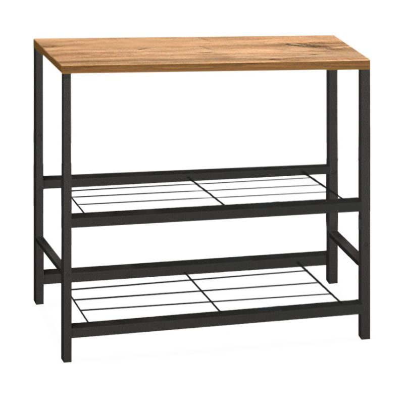 Mulligan Megapap metallic - melamine side table  in black - pine oak color 80x40x80cm.