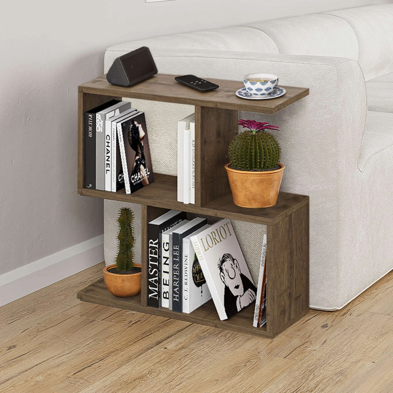 Homemania Megapap melamine side table in light brown color 60x20x60cm.