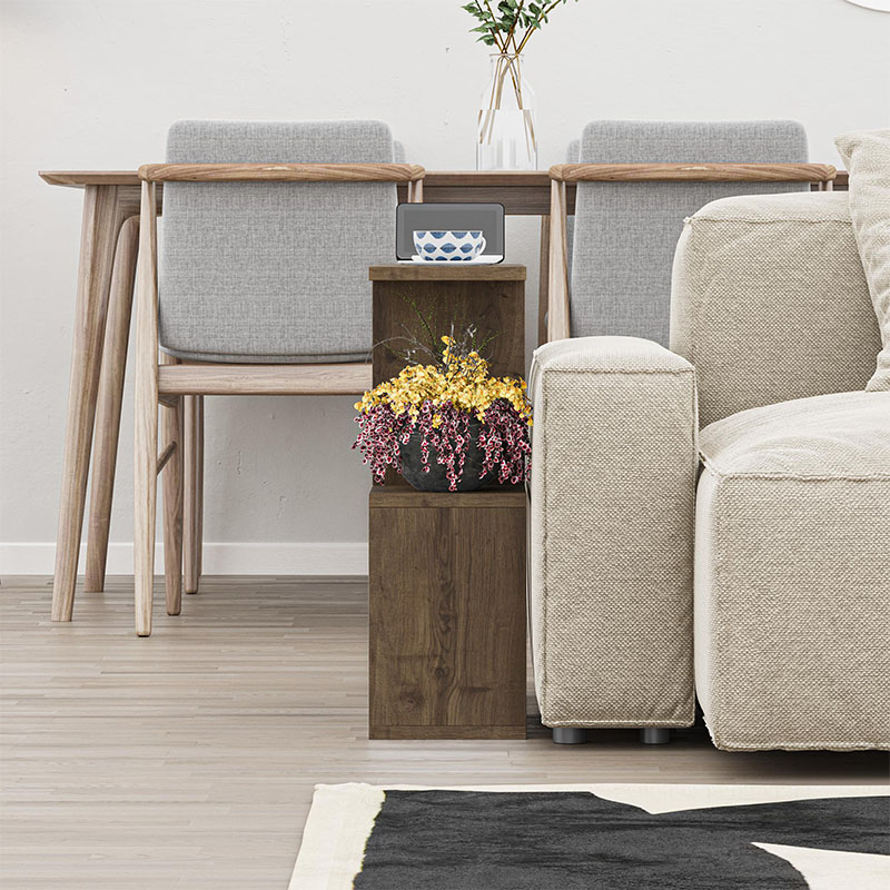 Homemania Megapap melamine side table in light brown color 60x20x60cm.