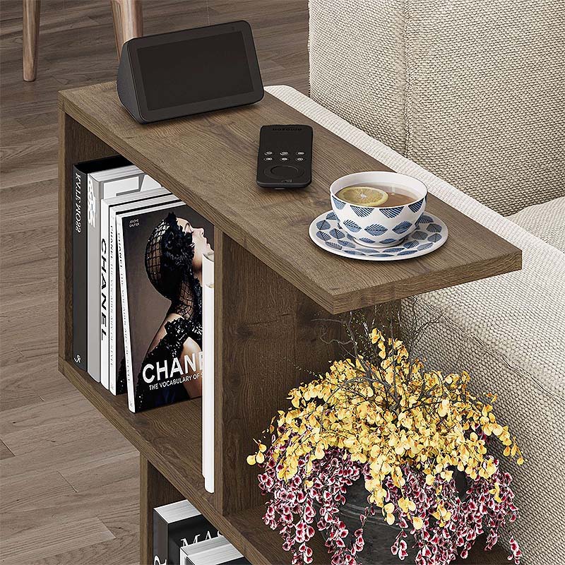 Homemania Megapap melamine side table in light brown color 60x20x60cm.