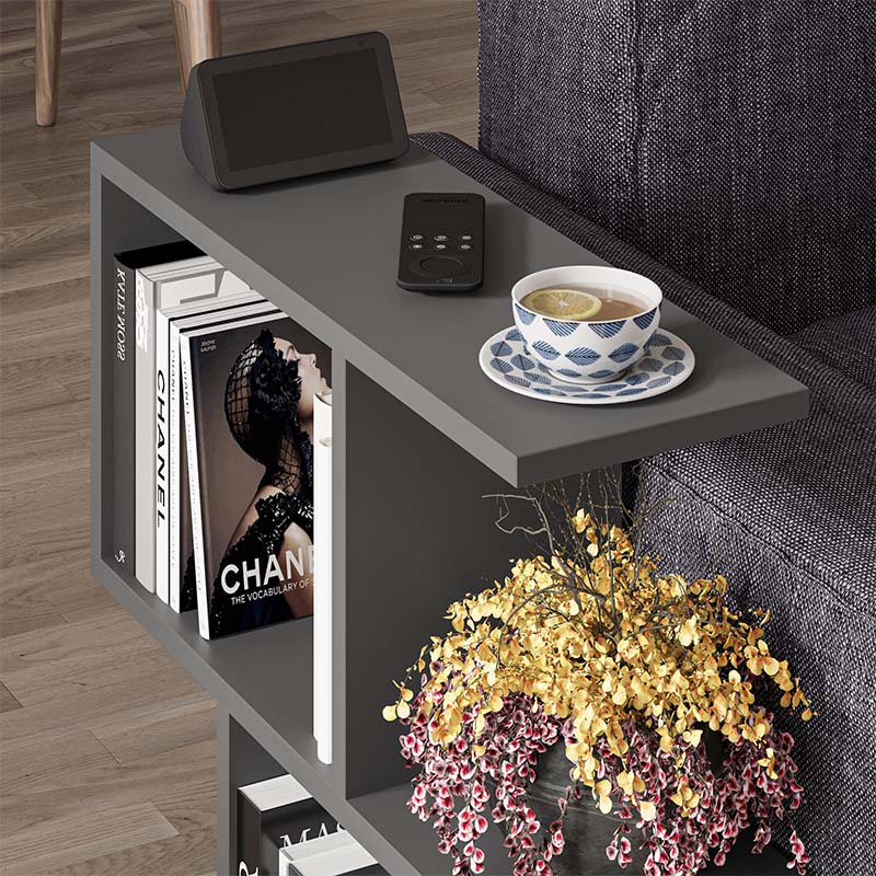 Homemania Megapap melamine side table in anthracite color 60x20x60cm.
