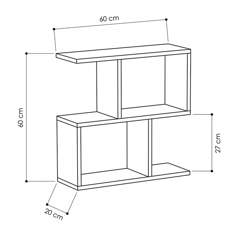 Homemania Megapap melamine side table in anthracite color 60x20x60cm.