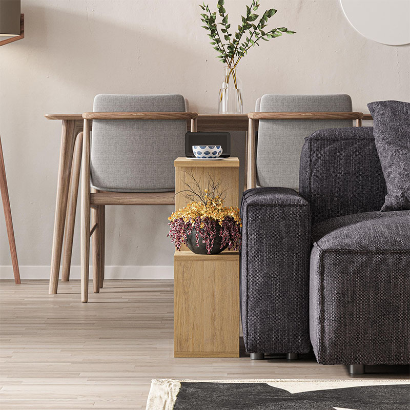 Homemania Megapap melamine side table in oak color 60x20x60cm.
