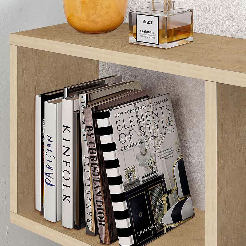 Homemania Megapap melamine side table in oak color 60x20x60cm.