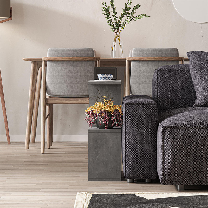 Homemania Megapap melamine side table in retro grey color 60x20x60cm.