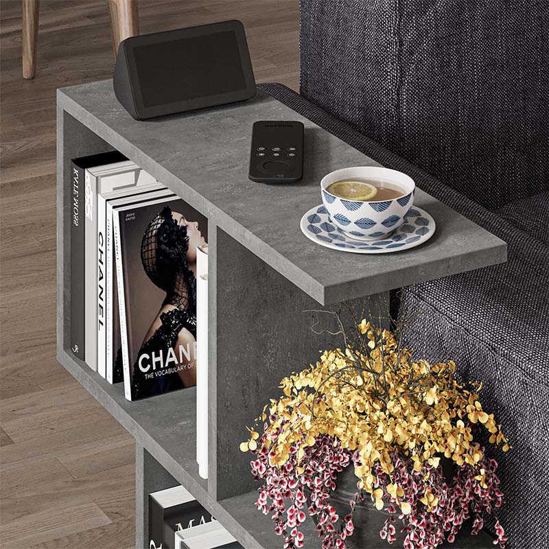 Homemania Megapap melamine side table in retro grey color 60x20x60cm.
