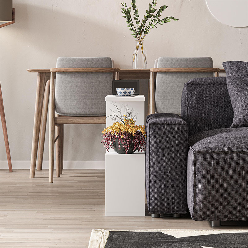 Βοηθητικό τραπεζάκι Homemania Megapap χρώμα λευκό 60x20x60εκ.