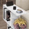 Βοηθητικό τραπεζάκι Homemania Megapap χρώμα λευκό εφέ μαρμάρου 60x20x60εκ.