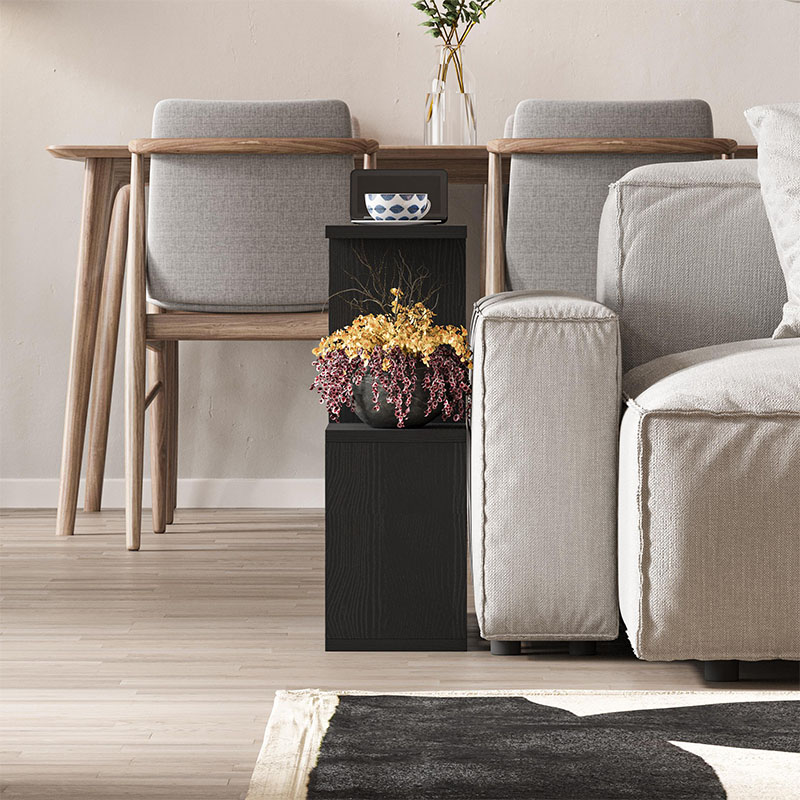 Homemania Megapap melamine side table in black color 60x20x60cm.