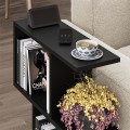 Homemania Megapap melamine side table in black color 60x20x60cm.