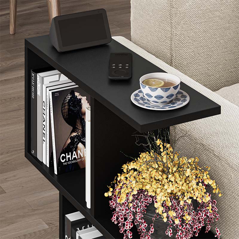 Homemania Megapap melamine side table in black color 60x20x60cm.