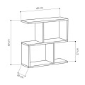 Homemania Megapap melamine side table in black color 60x20x60cm.