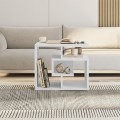 Labirent Megapap melamine side table in white color 54x40x45cm.