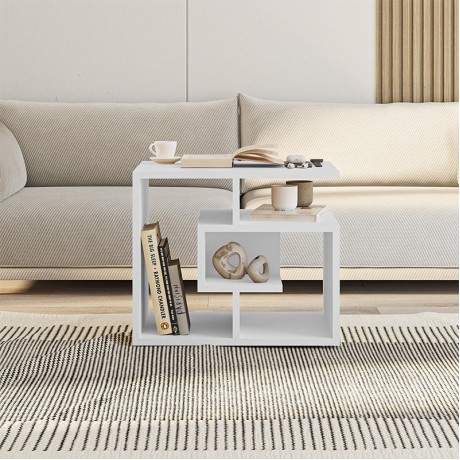 Τραπεζάκι βοηθητικό Labirent Megapap Megapap χρώμα λευκό 54x40x45εκ.