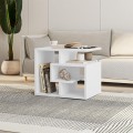 Labirent Megapap melamine side table in white color 54x40x45cm.