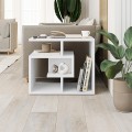 Labirent Megapap melamine side table in white color 54x40x45cm.