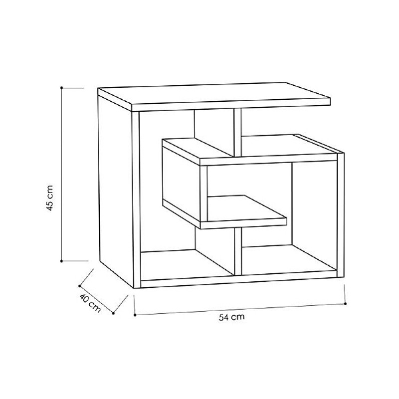Βοηθητικό τραπεζάκι Labirent Megapap χρώμα ανθρακί 54x40x45εκ.