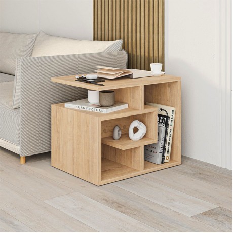 Τραπεζάκι βοηθητικό Labirent Megapap χρώμα sapphire oak 54x40x45εκ.
