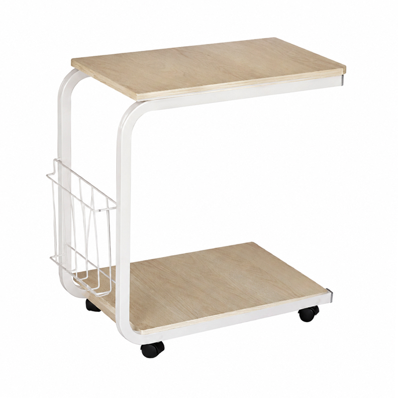 LAP Side Table 51x30x56cm Steel White/Maple