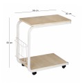 LAP Side Table 51x30x56cm Steel White/Maple