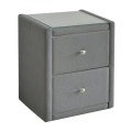WILTON Bedside (with glass) 46x41x57cm Fabric Grey