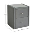 WILTON Bedside (with glass) 46x41x57cm Fabric Grey