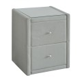 WILTON Bedside (with glass) 46x41x57cm Fabric Grey Stone