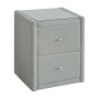WILTON Κομοδίνο Ύφασμα Grey Stone / Προστατευτικό Γυαλί Επιφάνειας