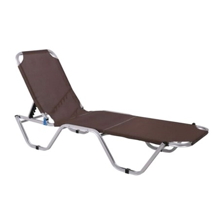 CRETA Alu Lounger, Cappuccino Textilene