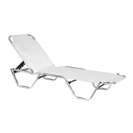 CRETA Alu Lounger, White Textilene