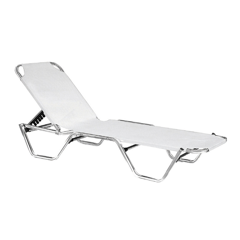 CRETA Alu Lounger, White Textilene