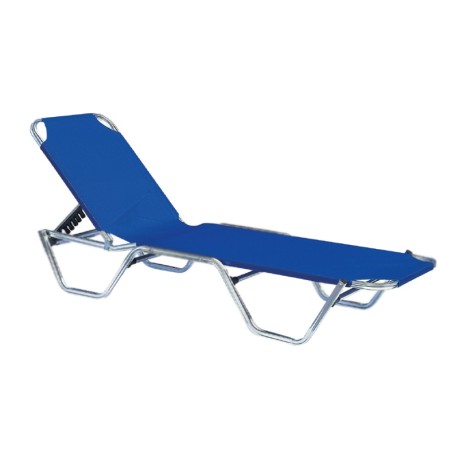 CRETA Alu Lounger, Blue Textilene