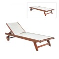 CRICKET Lounger Acacia/Textilene White