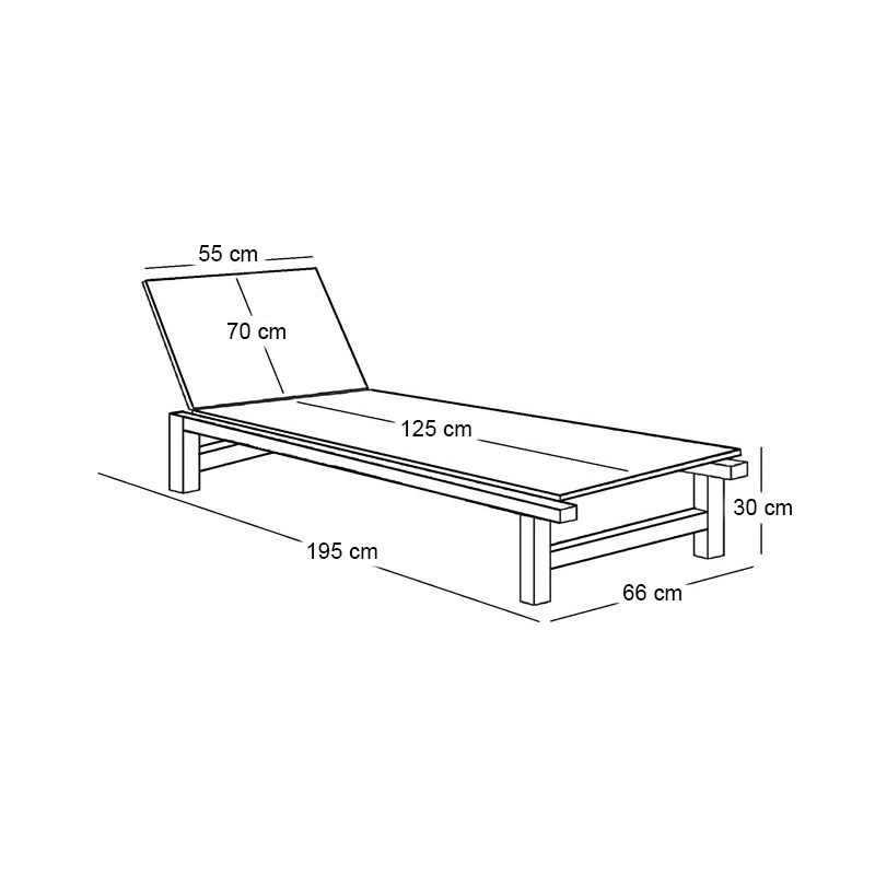 CRICKET Lounger Acacia/Textilene White