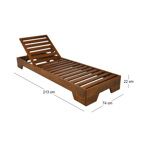 VERANO Sunlounger Walnut, Beech