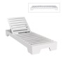 VERANO Sunlounger White, Beech