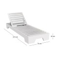 VERANO Sunlounger White, Beech