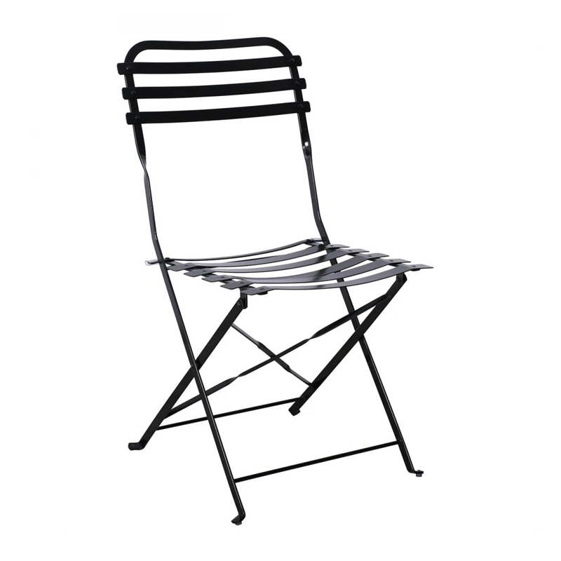 ZAPPEIOU Folding Chair - Black Metal