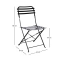 ZAPPEIOU Folding Chair - Black Metal