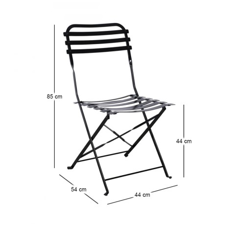ZAPPEIOU Folding Chair - Black Metal
