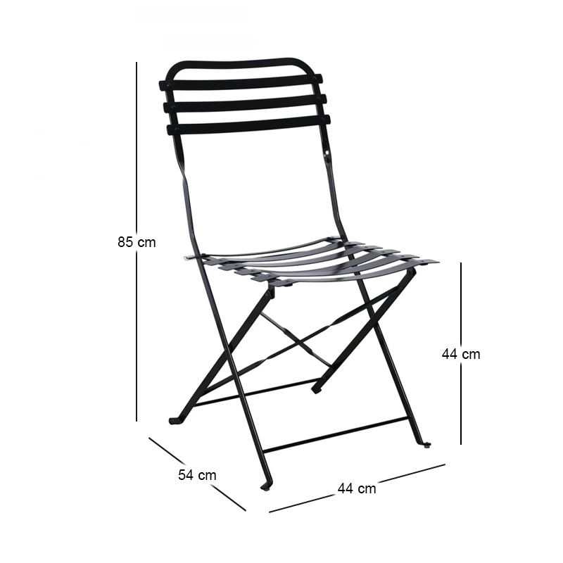 ZAPPEIOU Folding Chair - Black Metal