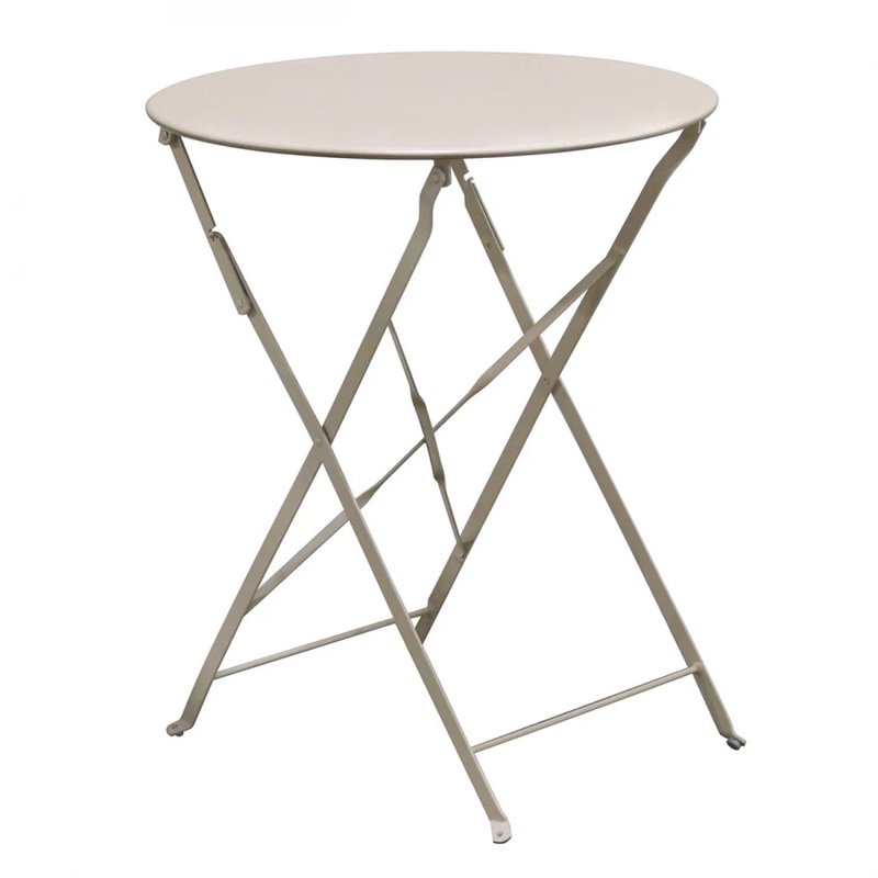 ZAPPEIOU Pantone Folding Table D.60cm Metal Beige 14-1212