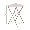 ZAPPEIOU Pantone Folding Table D.60cm Metal Beige 14-1212