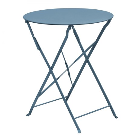 ZAPPEIOU Pantone Folding Table D.60cm Metal Sandy Blue 5415C