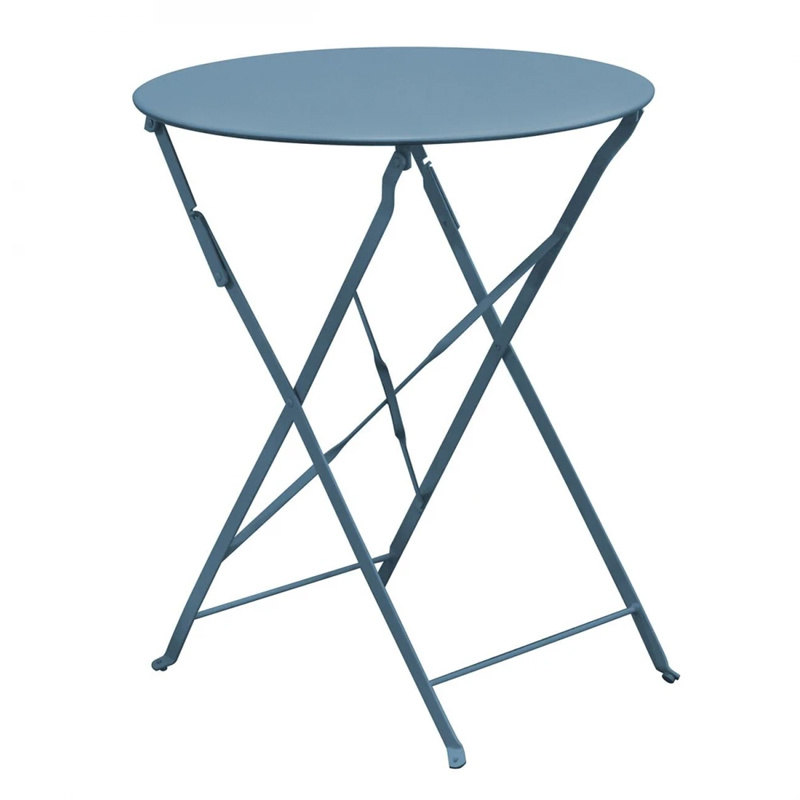 ZAPPEIOU Pantone Folding Table D.60cm Metal Sandy Blue 5415C