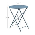 ZAPPEIOU Pantone Folding Table D.60cm Metal Sandy Blue 5415C